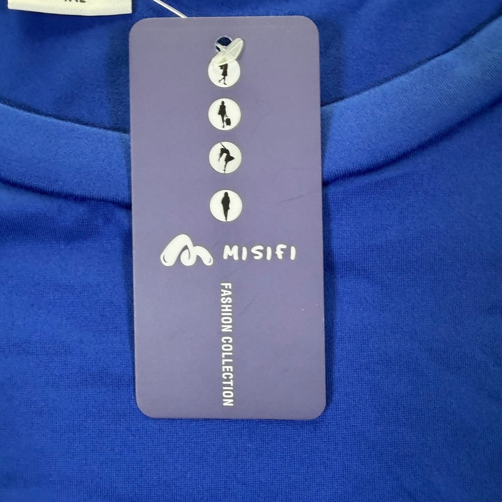 Misifi Mens 4XL Royal Blue Performance T-Shirt Short Sleeve Wicking Stretch - Picture 4 of 9